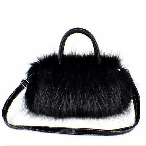 Fashion Warm Faux Rabbit Fur Handbag Designer Shoulder Bags