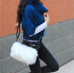 Fashion Warm Faux Rabbit Fur Handbag Designer Shoulder Bags