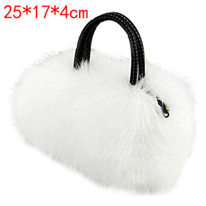 Fashion Warm Faux Rabbit Fur Handbag Designer Shoulder Bags