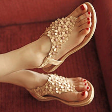 Load image into Gallery viewer, Fashion Women Beading Summer Sandals Slip on Boho Beach Sandals Sweat - Sophornlilly