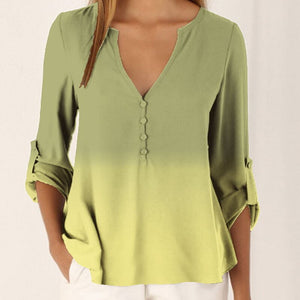 Fashion Women Blouse  Female Plus Size 2XL Long Sleeve Chiffon