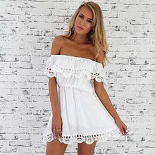 Load image into Gallery viewer, Fashion Women Elegant Vintage Sweet Lace White Dress Stylish Sexy