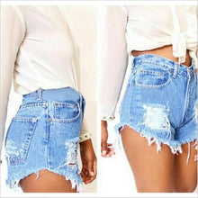 Load image into Gallery viewer, Fashion Women Jeans Shorts Summer Shorts Woman Female Light Blue High