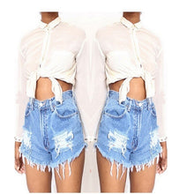 Load image into Gallery viewer, Fashion Women Jeans Shorts Summer Shorts Woman Female Light Blue High
