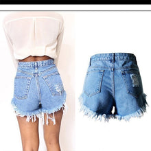 Load image into Gallery viewer, Fashion Women Jeans Shorts Summer Shorts Woman Female Light Blue High