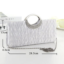 Load image into Gallery viewer, Fashion Women Satin Rhinestone Evening Clutch Bag Chain Handbag
