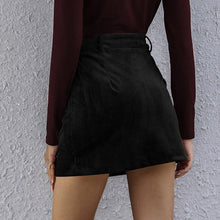 Load image into Gallery viewer, Fashion Women Solid Corduroy Zipper High Waist Skirt Casual Short Mini
