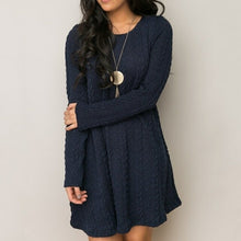 Load image into Gallery viewer, Fashion Women Tight Long Sleeve Solid Color Sexy Sweater Dress Winter