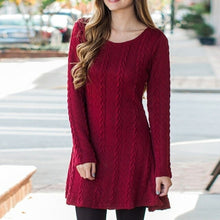 Load image into Gallery viewer, Fashion Women Tight Long Sleeve Solid Color Sexy Sweater Dress Winter