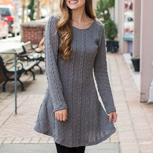 Load image into Gallery viewer, Fashion Women Tight Long Sleeve Solid Color Sexy Sweater Dress Winter