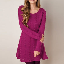 Load image into Gallery viewer, Fashion Women Tight Long Sleeve Solid Color Sexy Sweater Dress Winter