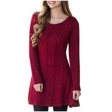 Load image into Gallery viewer, Fashion Women Tight Long Sleeve Solid Color Sexy Sweater Dress Winter