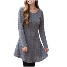 Load image into Gallery viewer, Fashion Women Tight Long Sleeve Solid Color Sexy Sweater Dress Winter