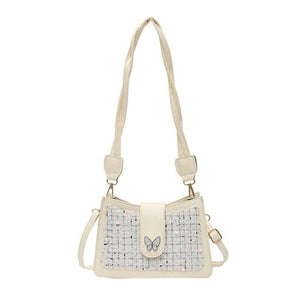 Fashion Woolen Sequin Messenger Bag Women PU Butterfly Elegant