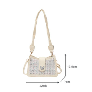 Fashion Woolen Sequin Messenger Bag Women PU Butterfly Elegant