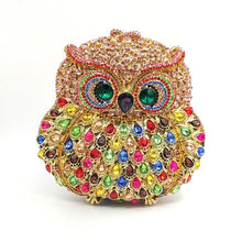 Load image into Gallery viewer, Fashion design clutch women evening party bag diamonds owl bird shape