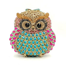 Load image into Gallery viewer, Fashion design clutch women evening party bag diamonds owl bird shape
