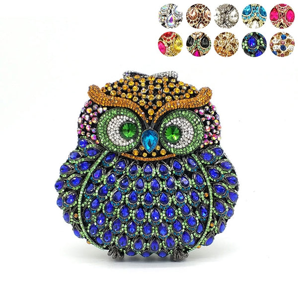 Fashion design clutch women evening party bag diamonds owl bird shape