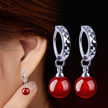 Load image into Gallery viewer, Fashion earrings women natural black red onyx  earings fashion jewelry - Sophornlilly