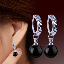 Load image into Gallery viewer, Fashion earrings women natural black red onyx  earings fashion jewelry - Sophornlilly