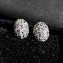Load image into Gallery viewer, Fashion hollow out oval zircon copper  Earrings for women Simple and
