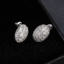 Load image into Gallery viewer, Fashion hollow out oval zircon copper  Earrings for women Simple and