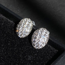 Load image into Gallery viewer, Fashion hollow out oval zircon copper  Earrings for women Simple and