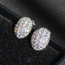 Load image into Gallery viewer, Fashion hollow out oval zircon copper  Earrings for women Simple and