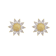 Load image into Gallery viewer, Fashion sunflower Earrings for women Versatile sunflower Zircon