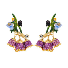 Load image into Gallery viewer, Fashionable Versailles Rose Earrings Enamel Glaze Purple Lily Of The