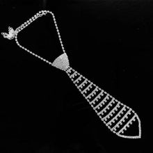 Load image into Gallery viewer, Fashionable and elegant necktie Necklace flash Rhinestone Long