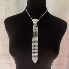 Load image into Gallery viewer, Fashionable and elegant necktie Necklace flash Rhinestone Long