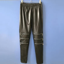 Load image into Gallery viewer, Faux Leather Leggings Women Fashion High Elastic Skinny Zippers