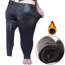 Load image into Gallery viewer, Faux Leather Plus Size Thick Women Leggings Velvet