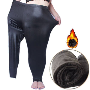 Faux Leather Plus Size Thick Women Leggings Velvet