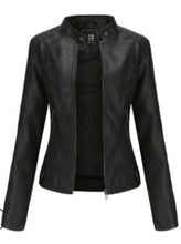 Load image into Gallery viewer, Faux leather PU Jacket Women Spring Autumn Vogue Motorcycle Jacket