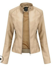 Load image into Gallery viewer, Faux leather PU Jacket Women Spring Autumn Vogue Motorcycle Jacket