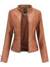 Load image into Gallery viewer, Faux leather PU Jacket Women Spring Autumn Vogue Motorcycle Jacket
