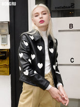 Load image into Gallery viewer, Faux leather PU Jacket Women Spring Autumn Vogue Motorcycle Jacket