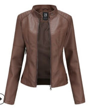 Load image into Gallery viewer, Faux leather PU Jacket Women Spring Autumn Vogue Motorcycle Jacket