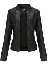 Load image into Gallery viewer, Faux leather PU Jacket Women Spring Autumn Vogue Motorcycle Jacket