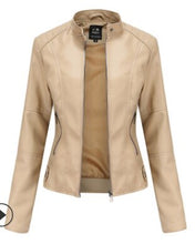 Load image into Gallery viewer, Faux leather PU Jacket Women Spring Autumn Vogue Motorcycle Jacket