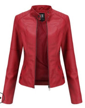 Load image into Gallery viewer, Faux leather PU Jacket Women Spring Autumn Vogue Motorcycle Jacket