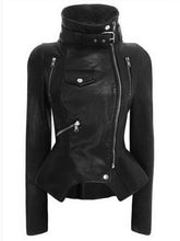 Load image into Gallery viewer, Faux leather coats Women Winter Autumn Vogue Motorcycle Jacket Black