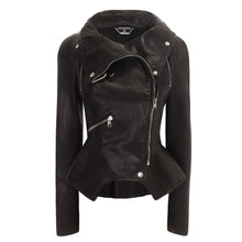 Load image into Gallery viewer, Faux leather coats Women Winter Autumn Vogue Motorcycle Jacket Black