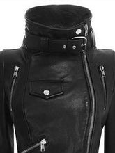 Load image into Gallery viewer, Faux leather coats Women Winter Autumn Vogue Motorcycle Jacket Black