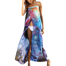 Load image into Gallery viewer, Female Beach Dress Tie Dyed Sleeveless Strapless Long Dress Bikini