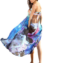 Load image into Gallery viewer, Female Beach Dress Tie Dyed Sleeveless Strapless Long Dress Bikini