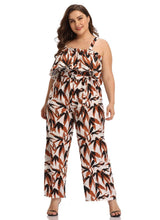 Load image into Gallery viewer, Female Fashion Digital Printed  Ruffles Jumpsuits Spaghetti - Sophornlilly
