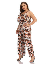 Load image into Gallery viewer, Female Fashion Digital Printed  Ruffles Jumpsuits Spaghetti - Sophornlilly